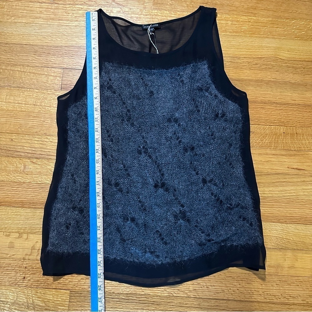 Eileen Fisher NWT Mohair Front Silk Blend Top Black size M (a4 - Picture 3 of 10